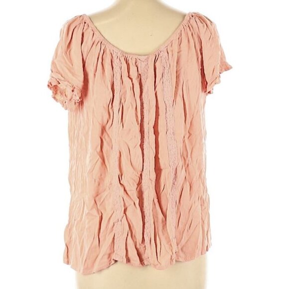 Torrid Coral Peach Ruffle Gauze Blouse Top 0X - Picture 5 of 8